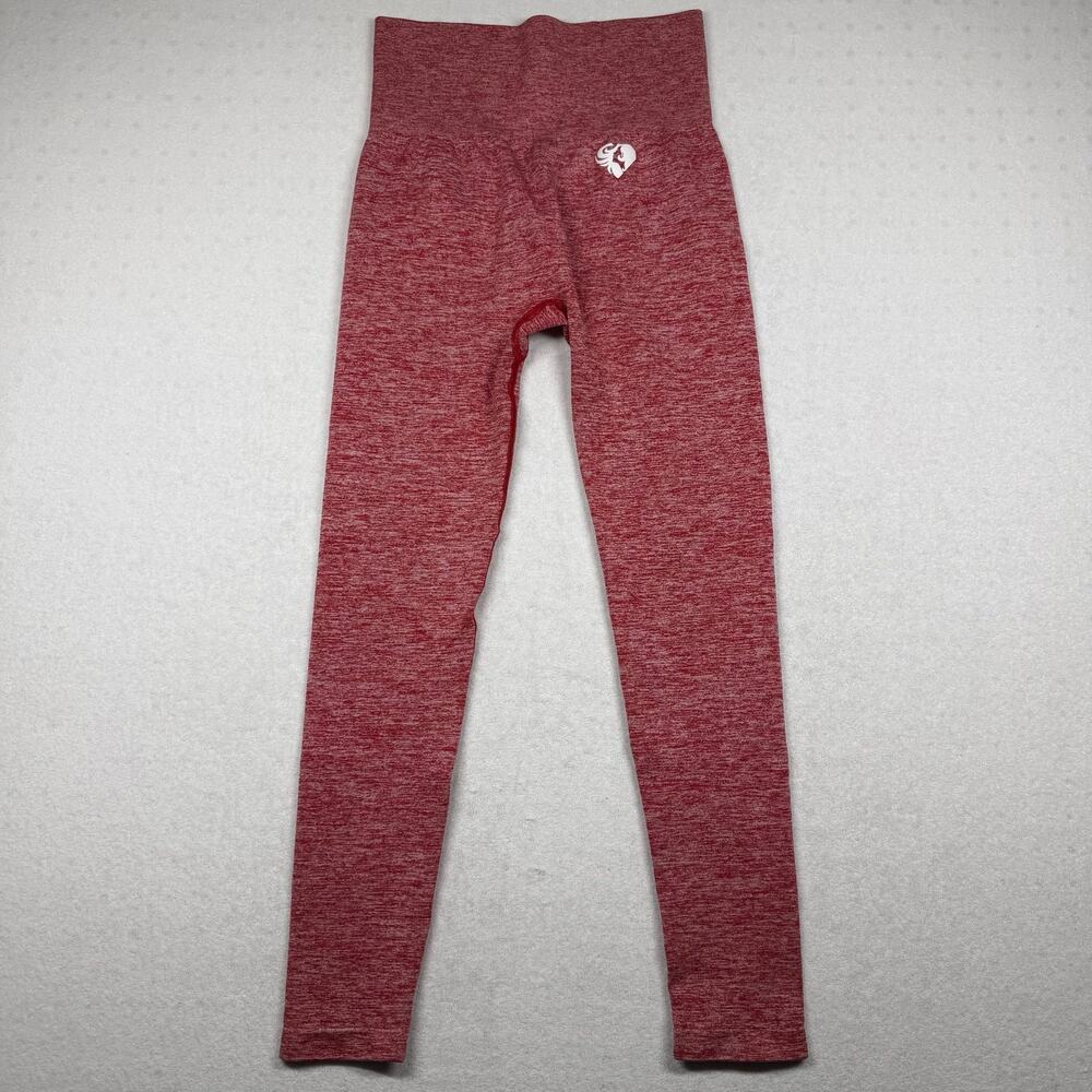 Women’s Best Seamless Leggings Size Small Red Heather High Rise Workout